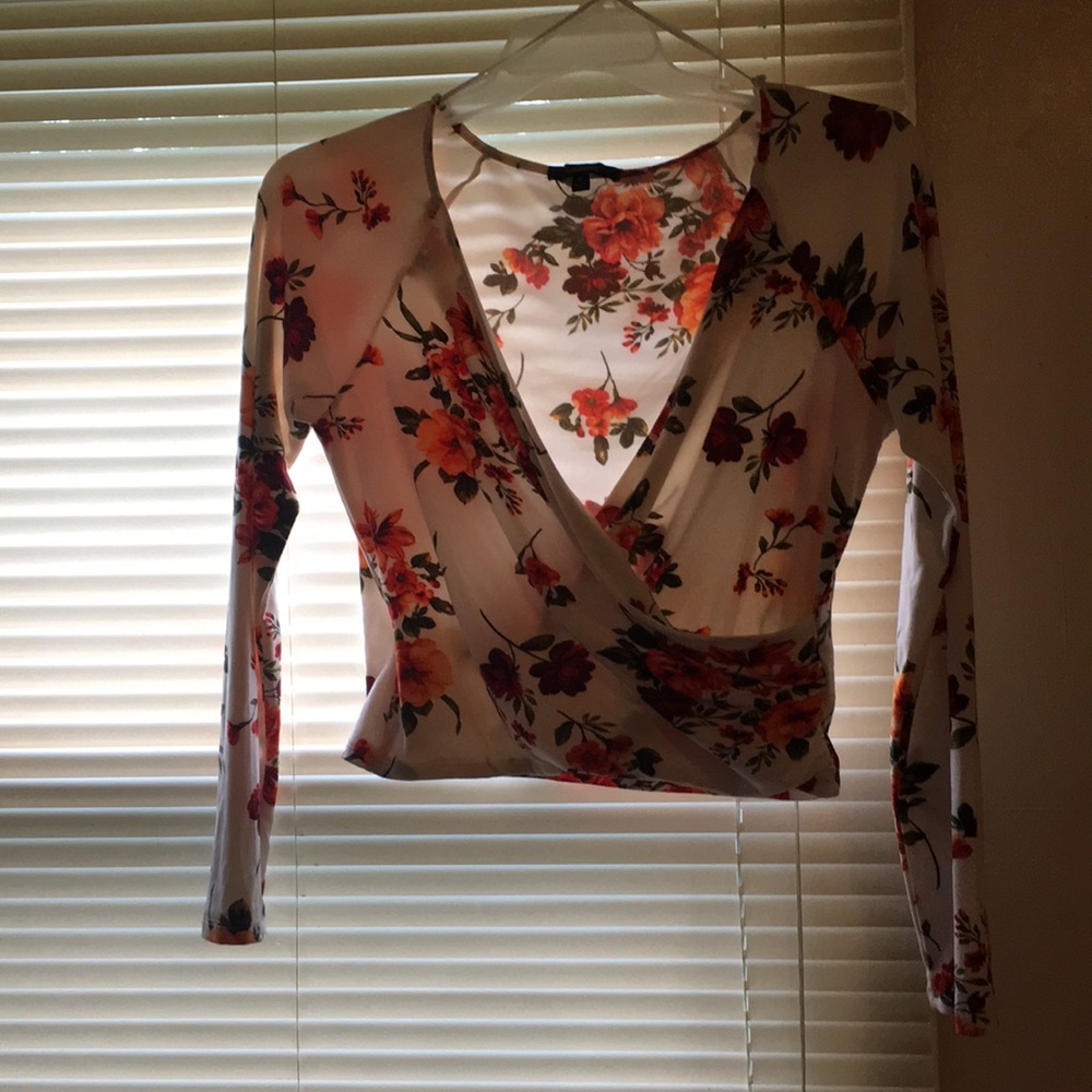 V-neck cross sweater